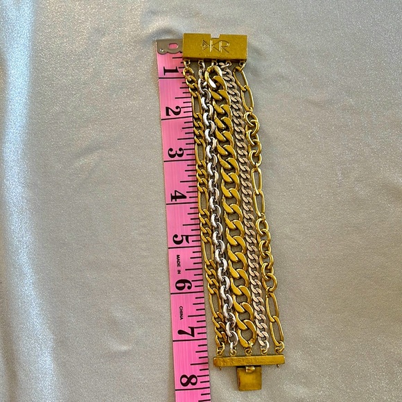 Silpada KR Tough Luxe Multi Chain Bracelet Brass & Silver with Box Clasp - Picture 1 of 4